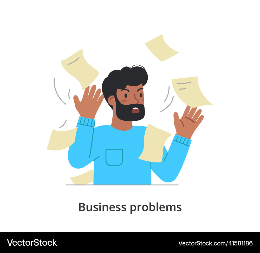 Busy person in stress and fatigue at work Busy person in stress and fatigue at work vector image