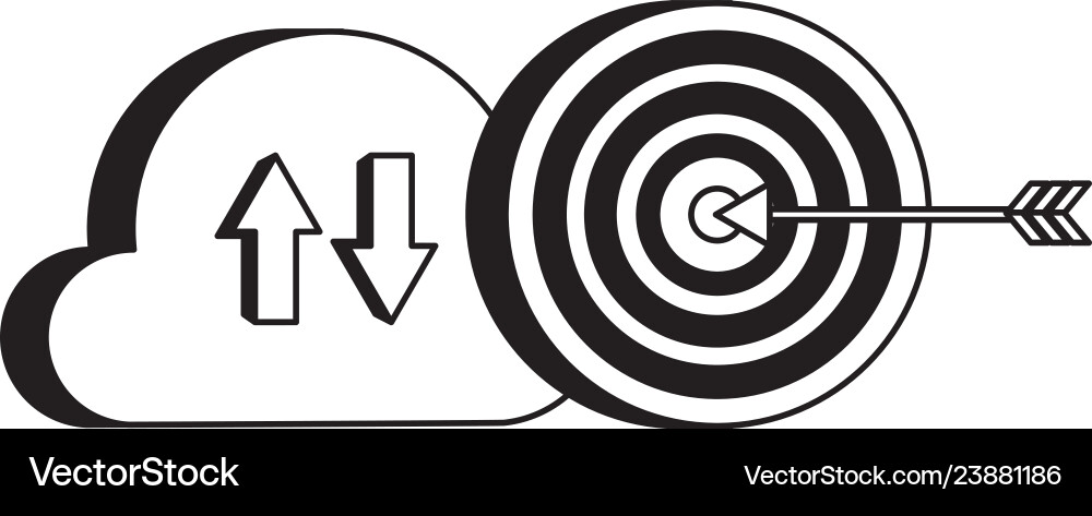 Cloud computing data and target vector image