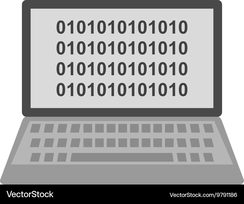 Computer binary code vector image