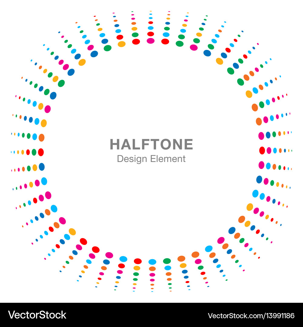 Convex distorted abstract halftone circle frame Convex distorted abstract halftone circle frame vector image