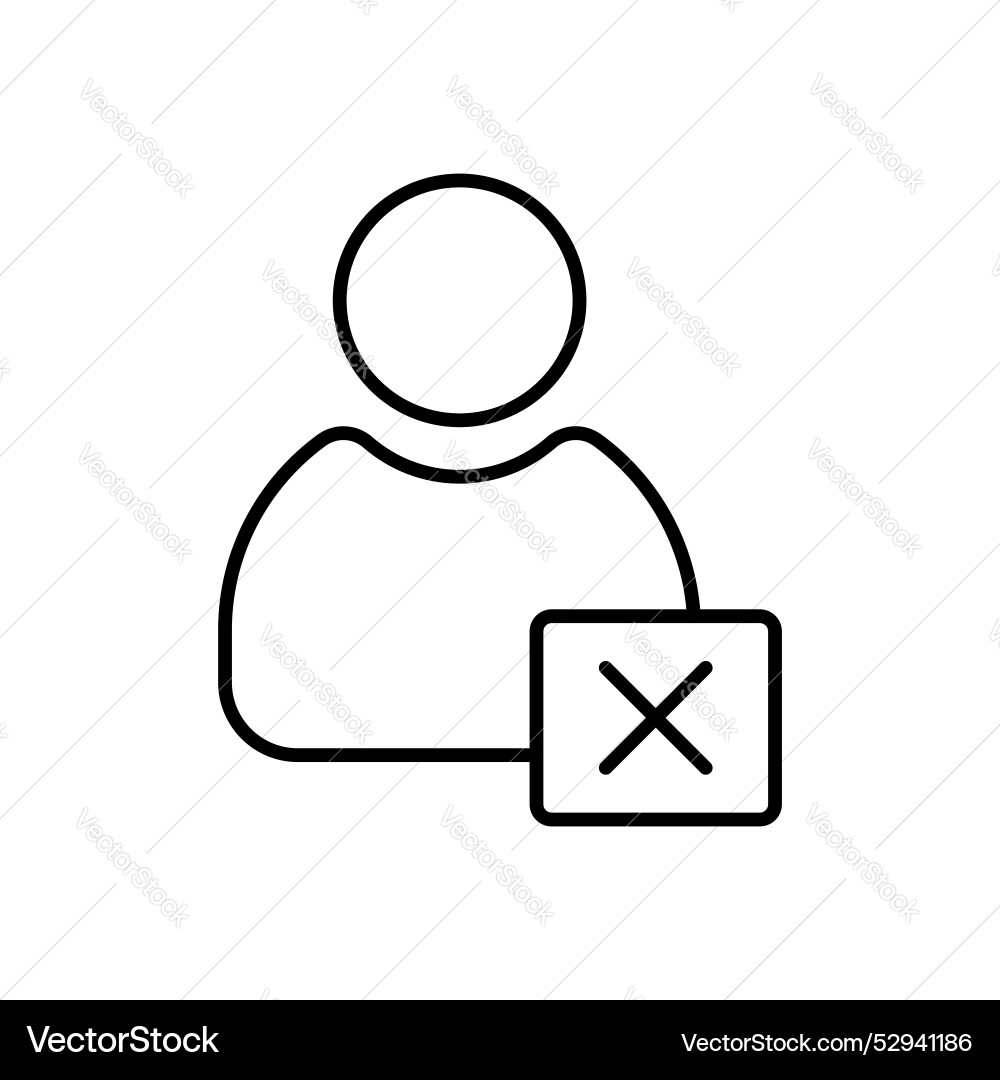 Delete user icon set restricted member Vector Image