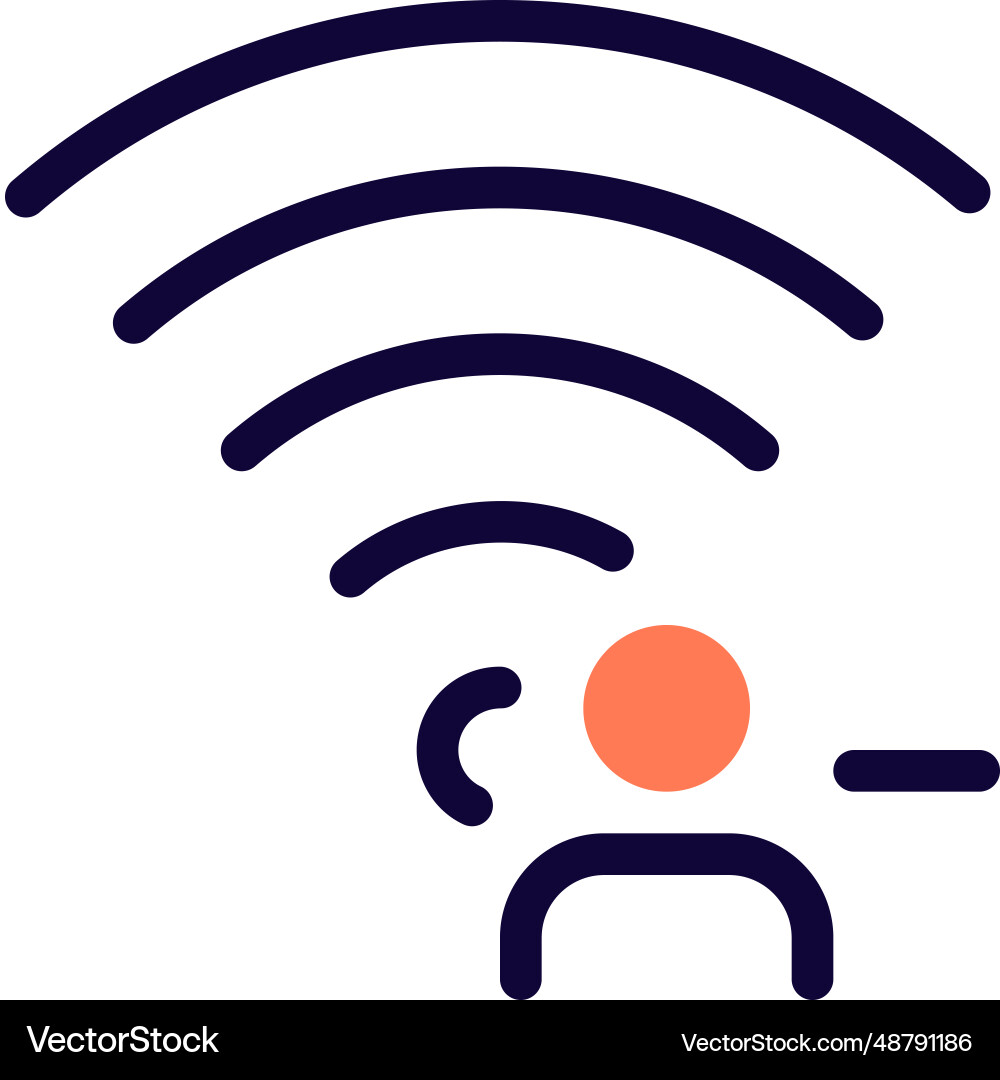 Deleting user name from the wireless network Vector Image