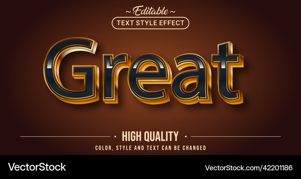 Editable text style effect - great vector image