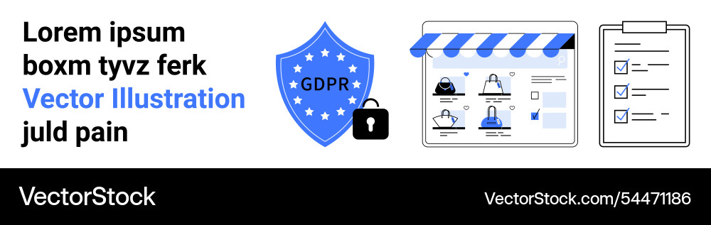 Gdpr compliance concept with secure data Gdpr compliance concept with secure data vector image