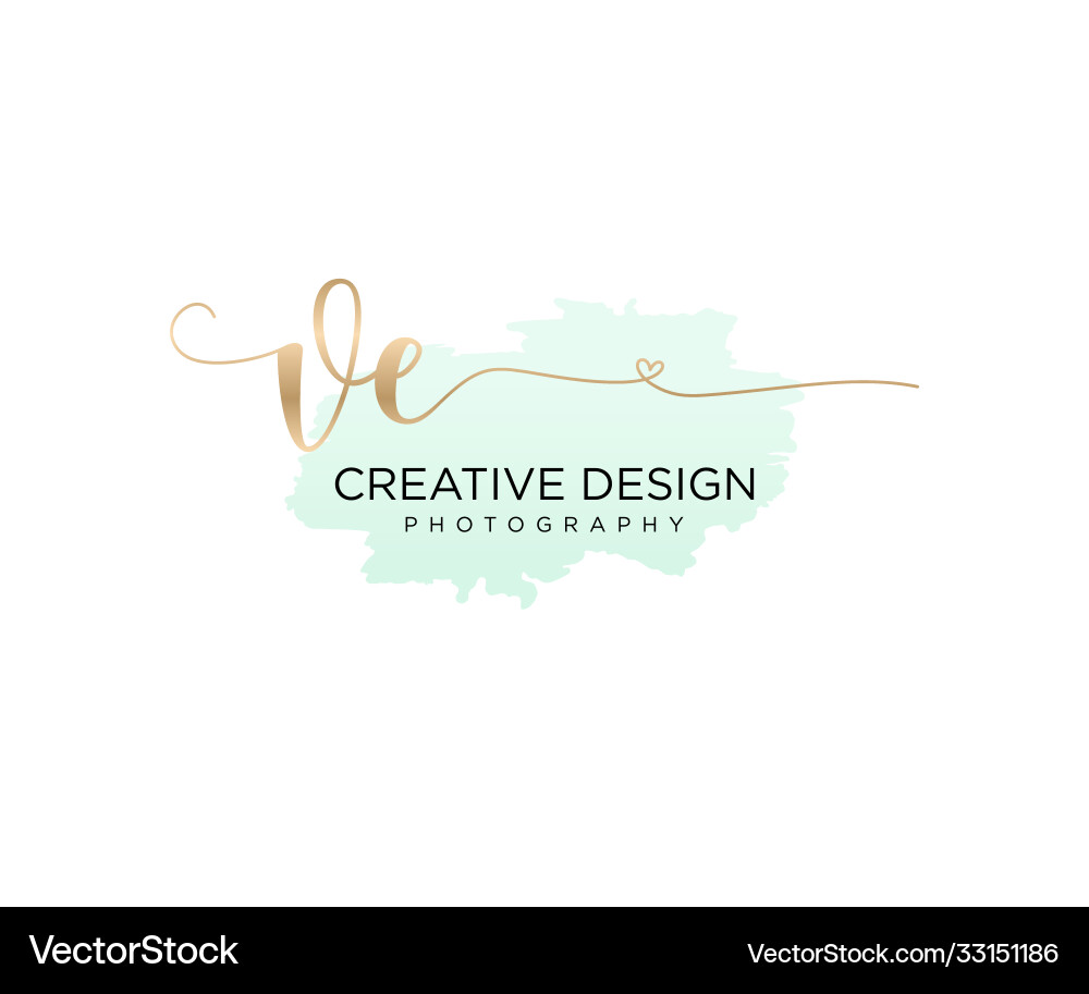Initial ve handwriting logo with brush template – Royalty-Free Vector ...