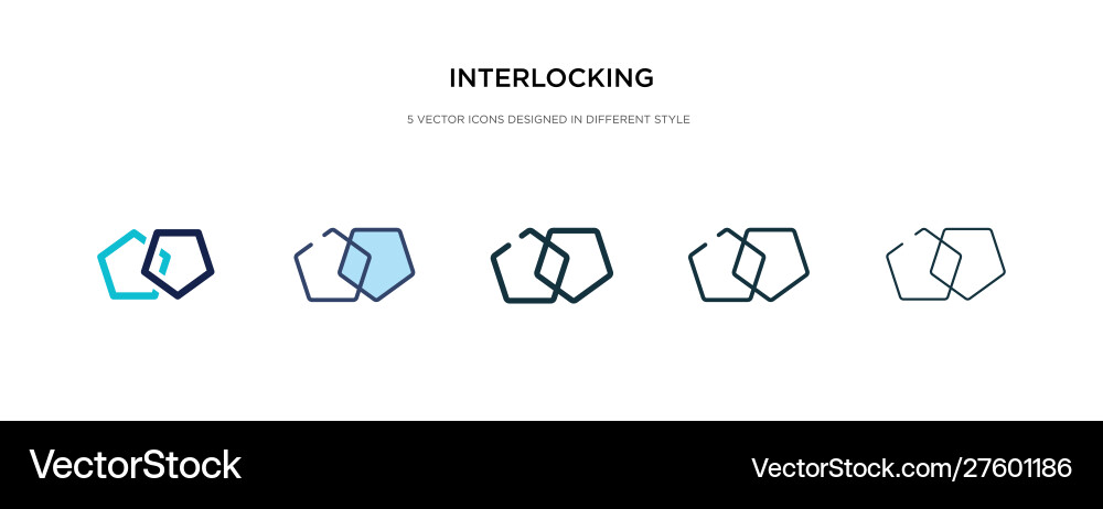 Interlocking icon in different style two colored Interlocking icon in different style two colored vector image