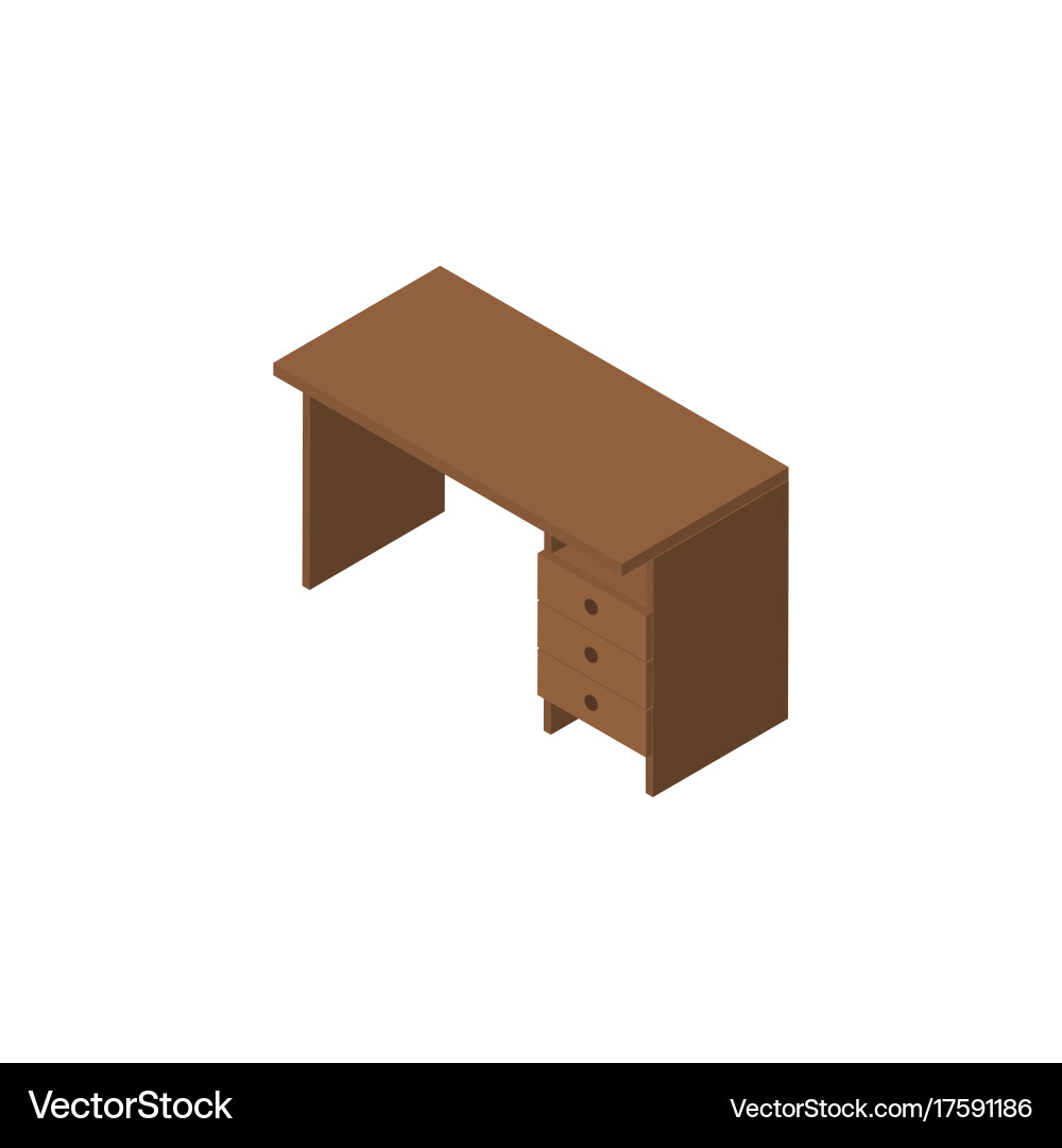 Isolated desk isometric table element can Vector Image