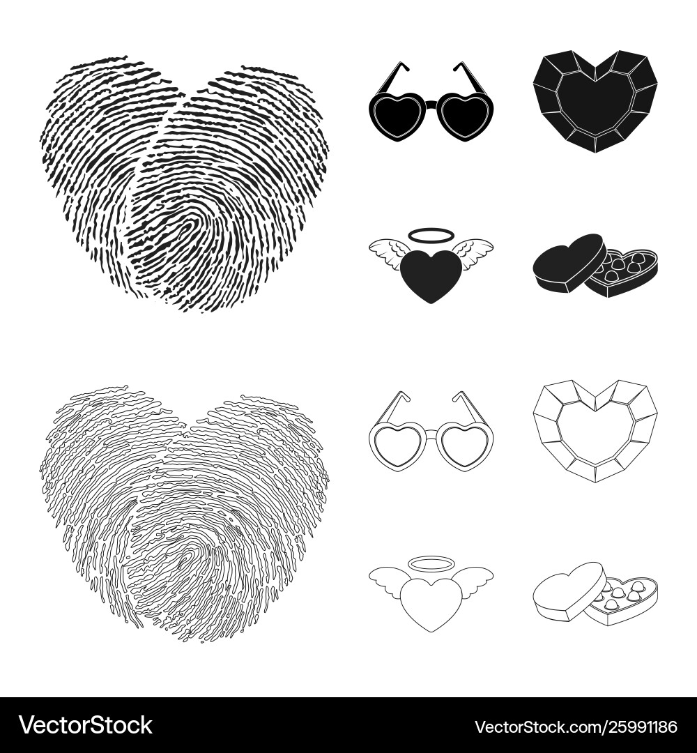 Isolated object abstract and shape sign set vector image