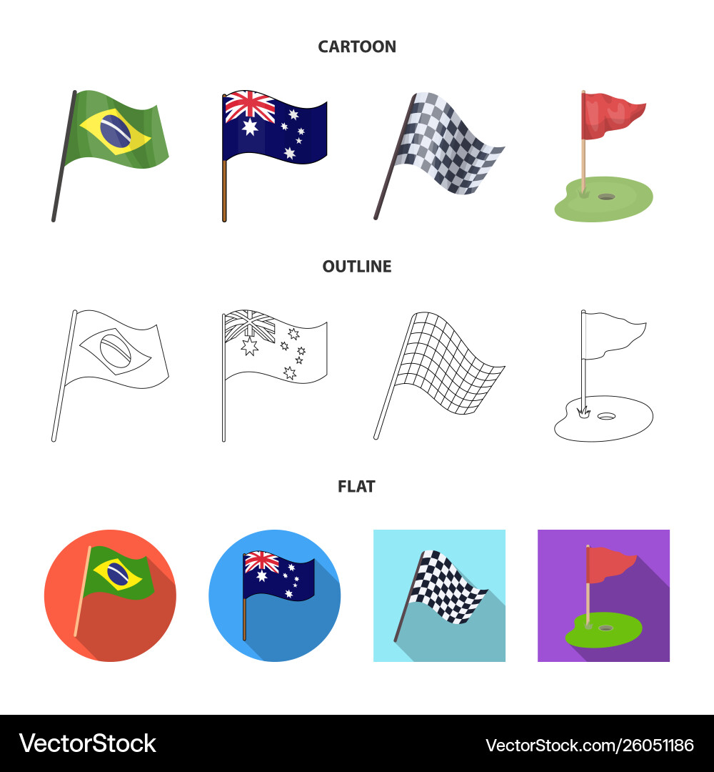Isolated object world and flag sign set Vector Image