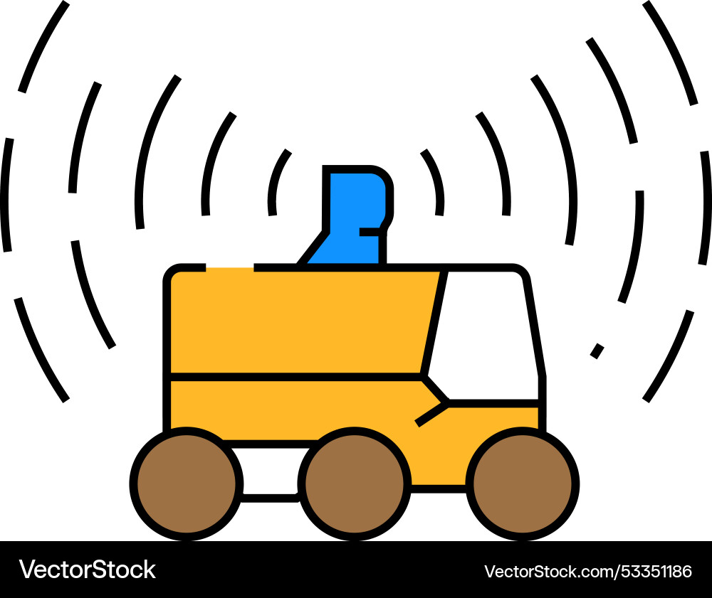 Lidar sensors autonomous delivery icon color Lidar sensors autonomous delivery icon color vector image