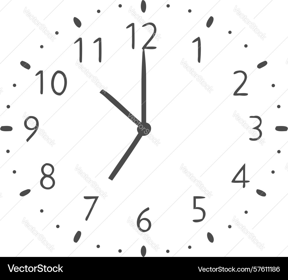 Minimalist clock face icon design generative ai vector image