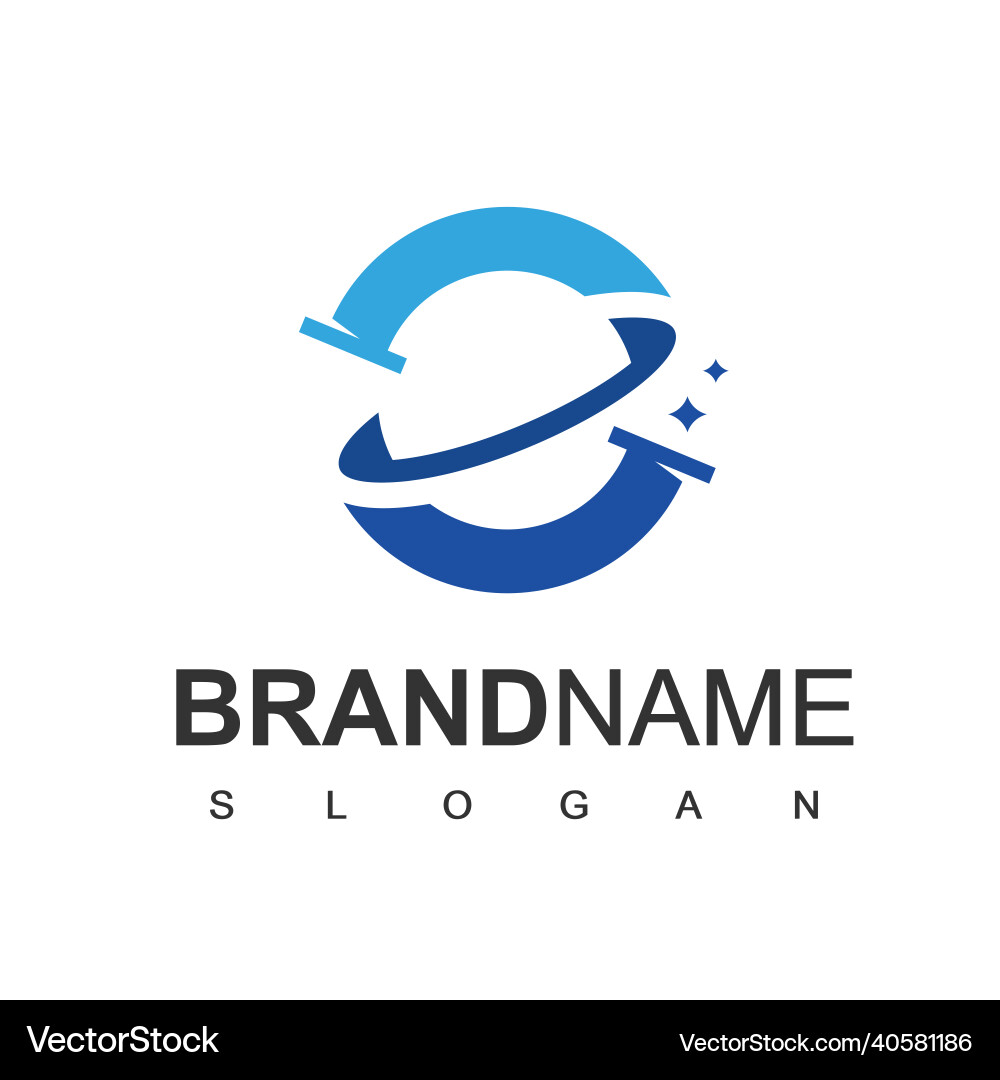 Rohr-Logo-Vorlage mit Planetensymbol Rohr-Logo-Vorlage mit Planetensymbol vektorbild