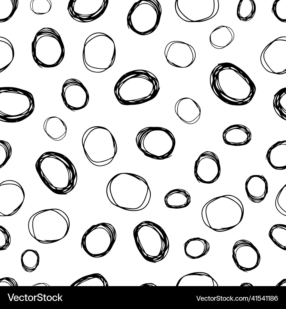 Seamless pattern with sketch circles shape Seamless pattern with sketch circles shape vector image