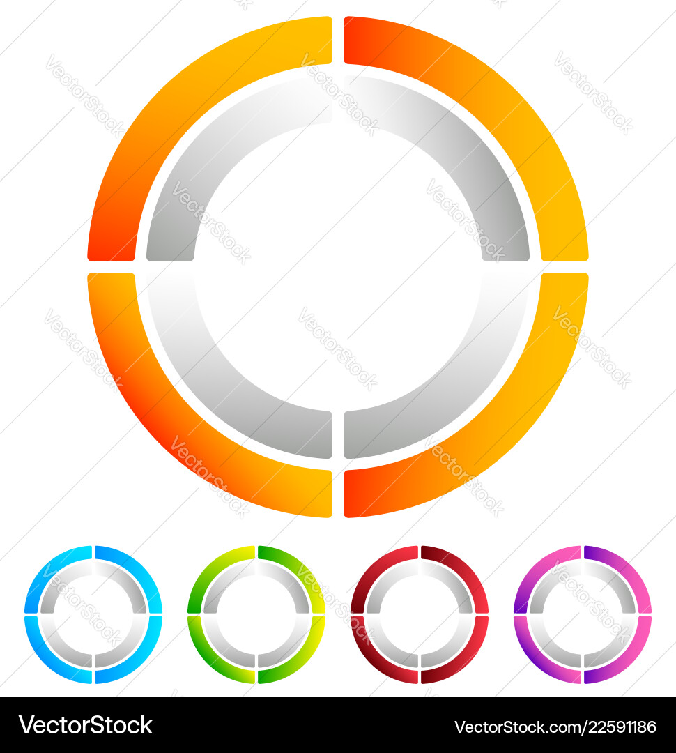 Segmented circle abstract icon circular geometric Segmented circle abstract icon circular geometric vector image