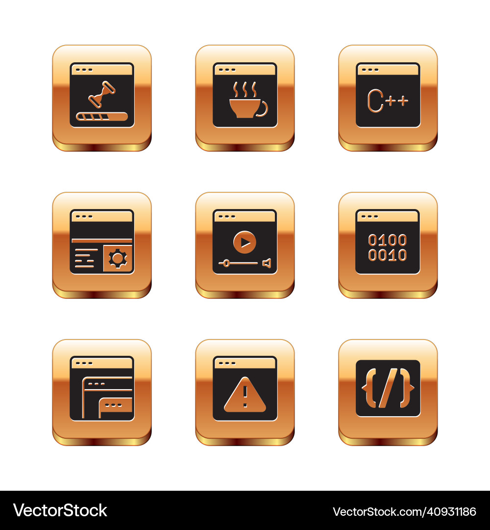 Set loading data window software browser Vector Image
