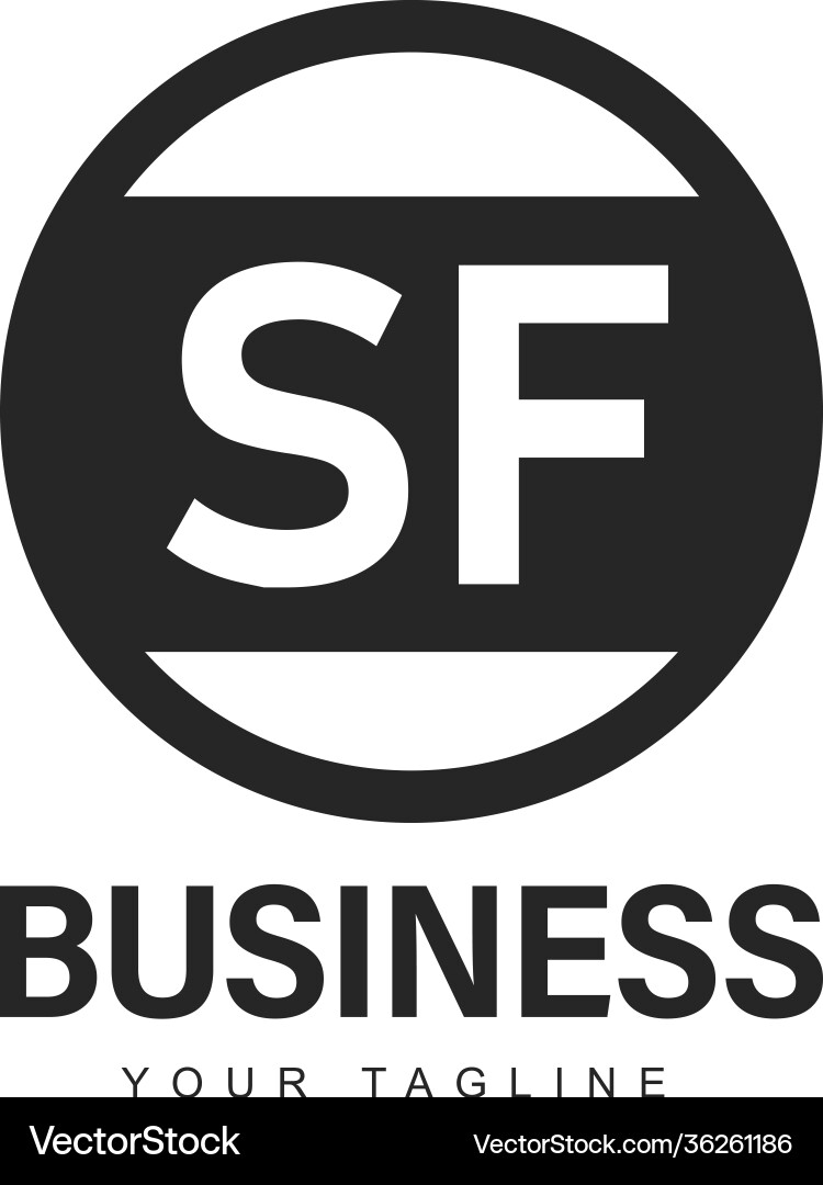 Sf initial a logo design with abstract style Vector Image