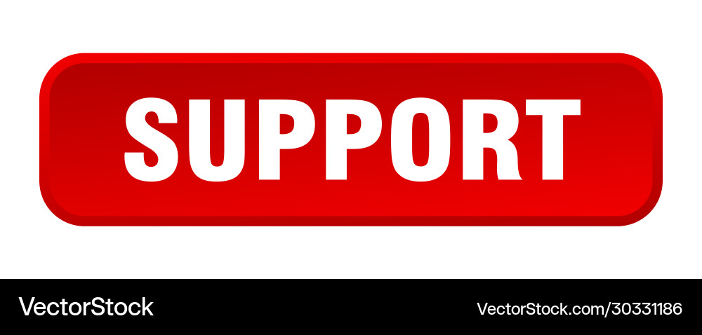 Support button square 3d push Vector Image