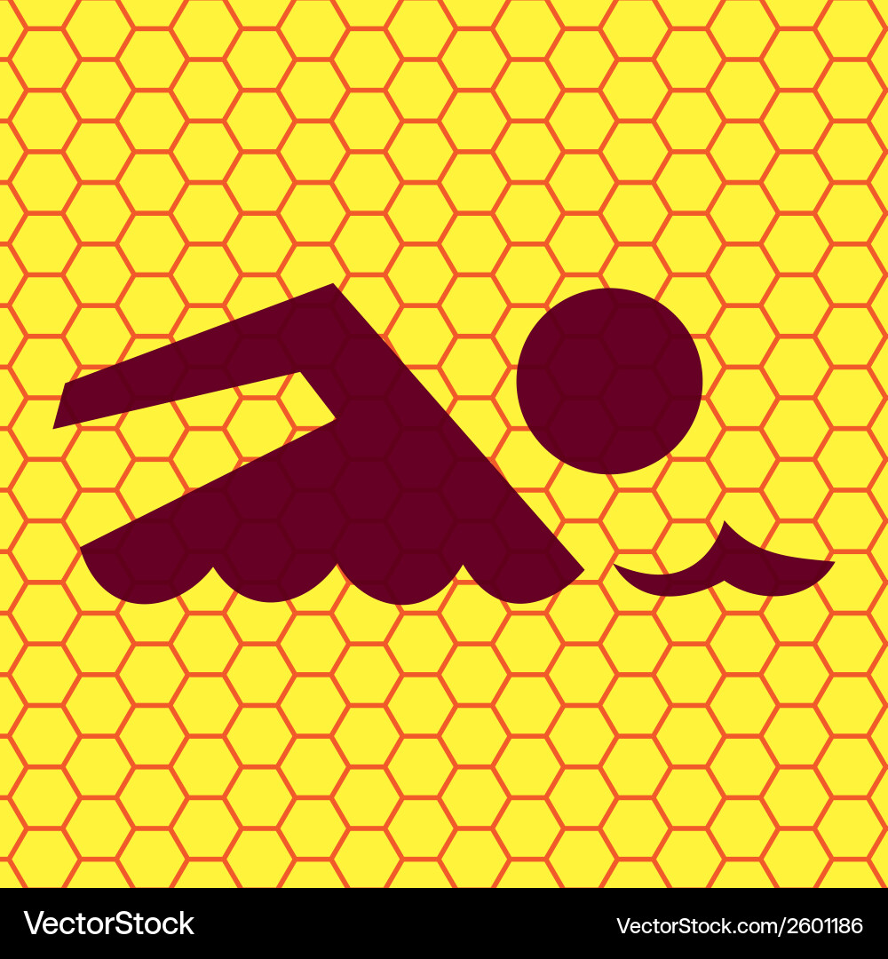 Swimmer pool flat modern web button and space vector image
