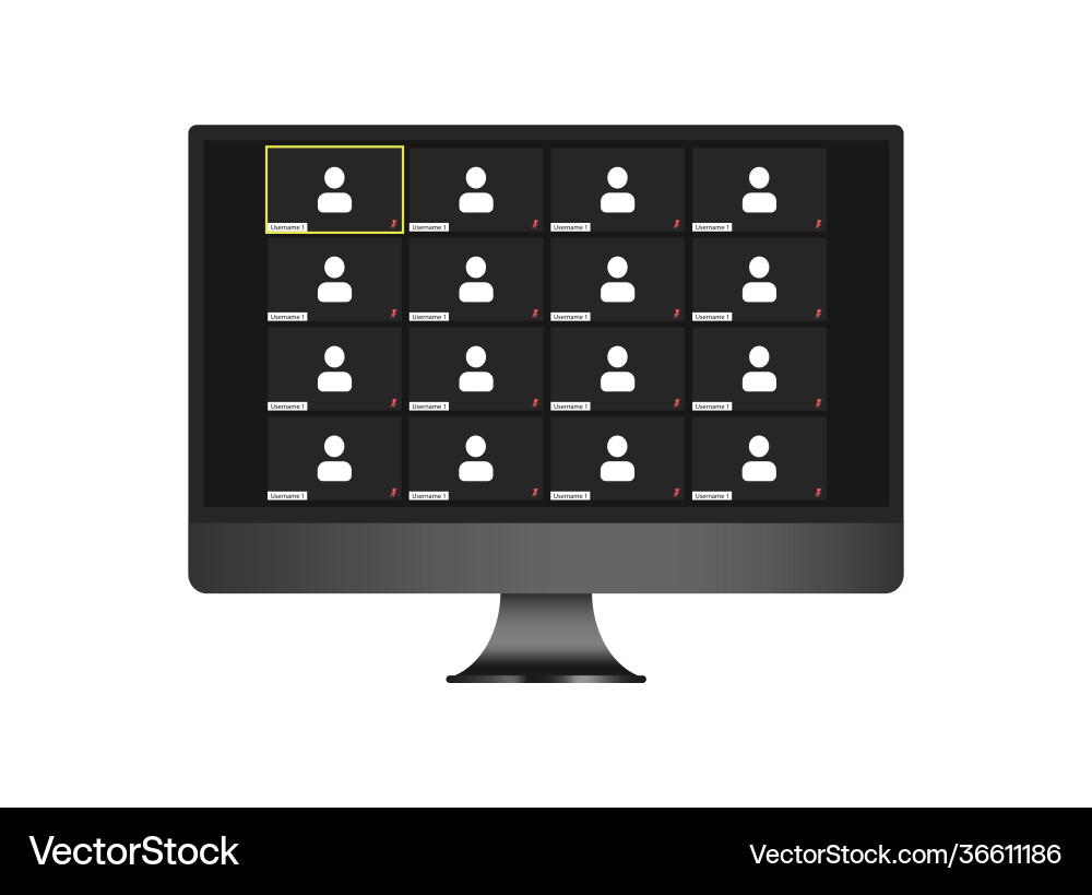 Template video conference user interface Vector Image