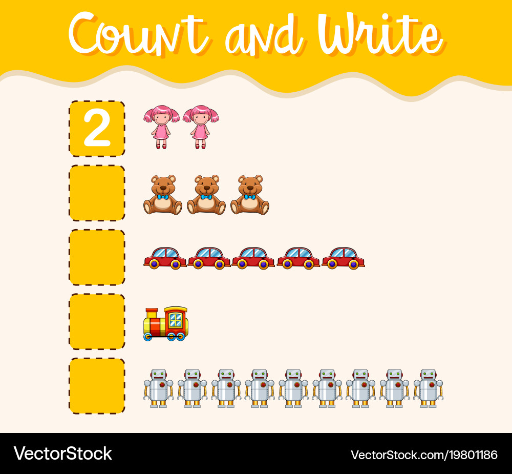 Toy Counting and Number Writing vector image
