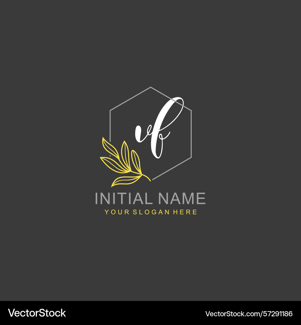 Vf initial logo templates with botanical elements Vector Image
