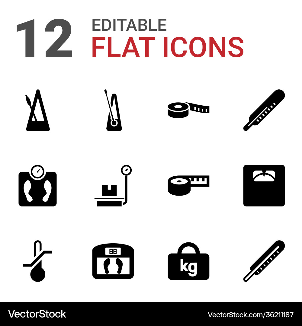 12 scale icons Royalty Free Vector Image - VectorStock