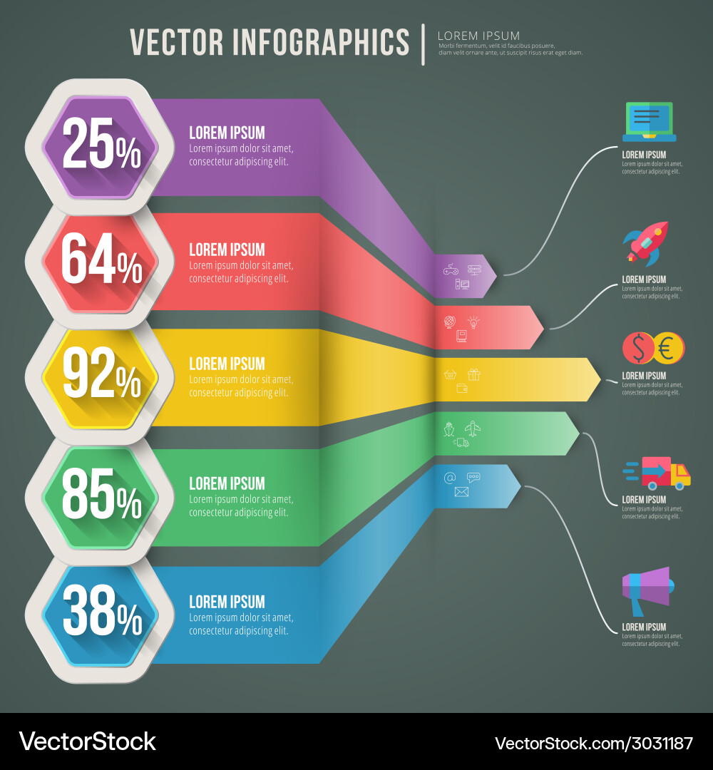 Abstract infographic flat design workflow layout Vector Image