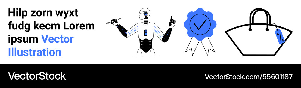 Ai robot demonstrating technology certification Ai robot demonstrating technology certification vector image