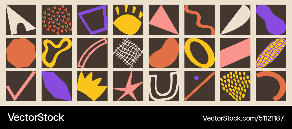 Bundle of abstract geometric shape and grid Bundle of abstract geometric shape and grid vector image