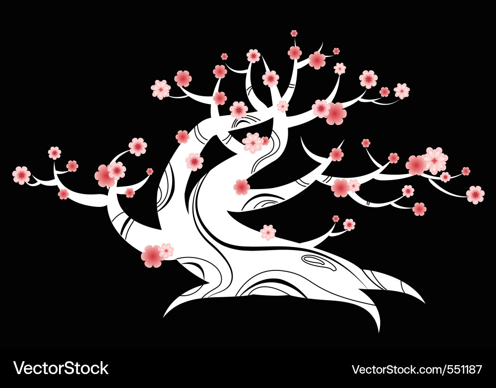 Elegant Cherry Blossom Tree Vector Image
