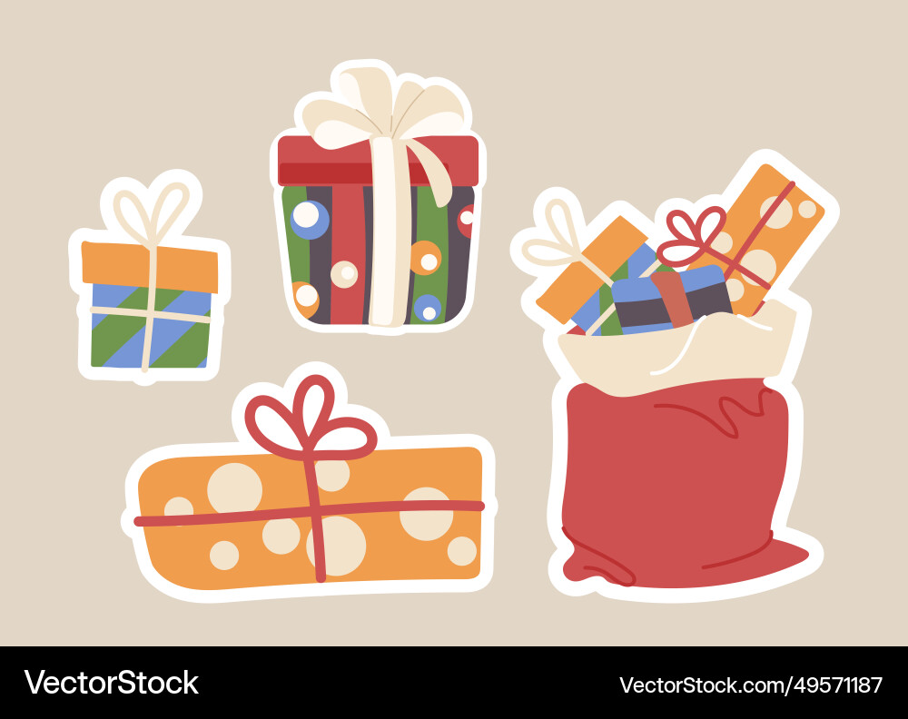 Festive wrapped christmas gift box present Festive wrapped christmas gift box present vector image