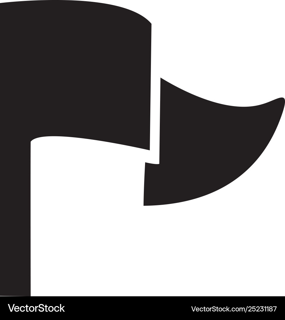 Flag icon in flat style for app ui websites black Vector Image