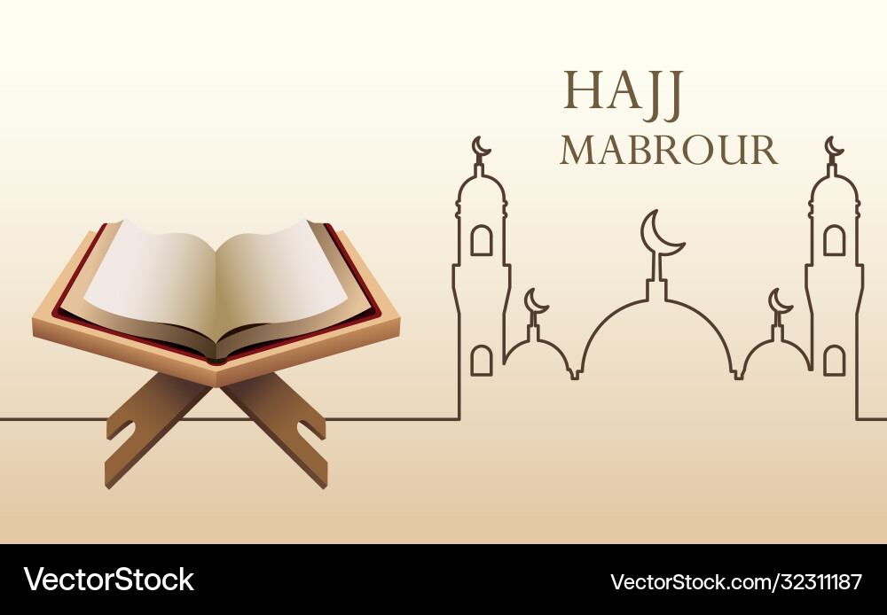 Hajj mabrour Feier mit koran heiligem Buch Hajj mabrour Feier mit koran heiligem Buch vektorbild