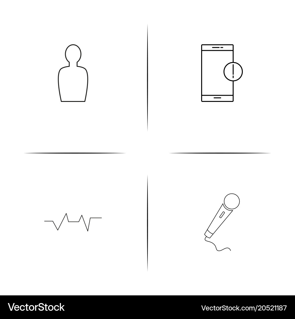 Internet of things simple linear icons set vector image