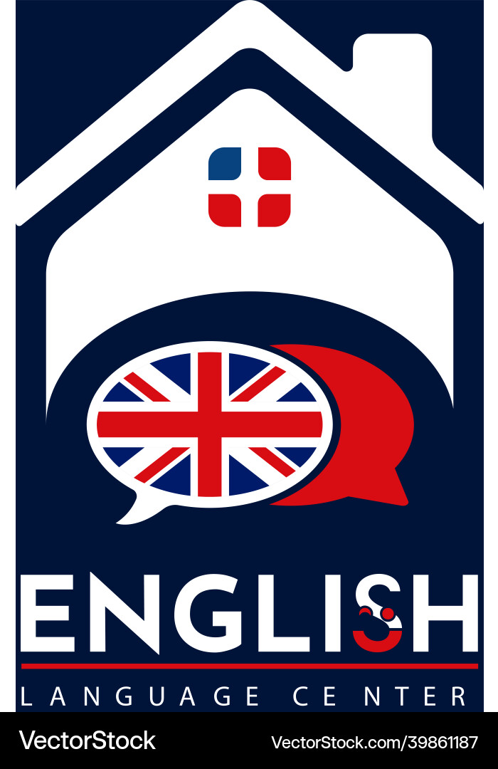 Learning english language class logo Learning english language class logo vector image