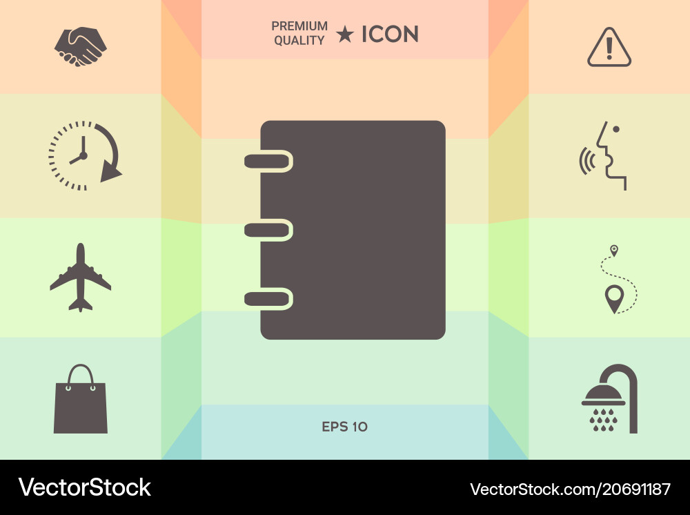 Notebook address phone book icon with blank vector image