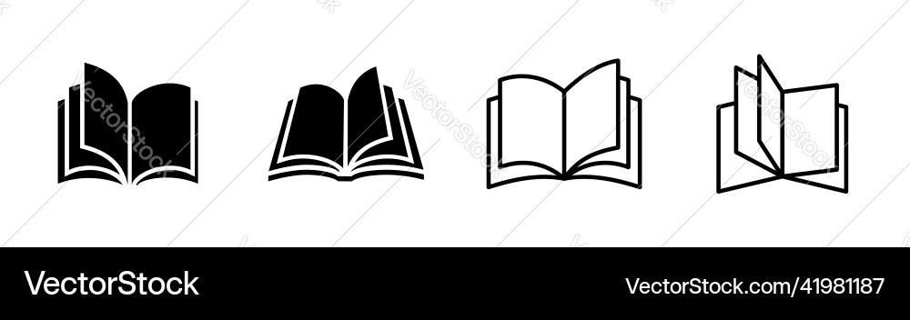 Open book icon design element suitable vector image