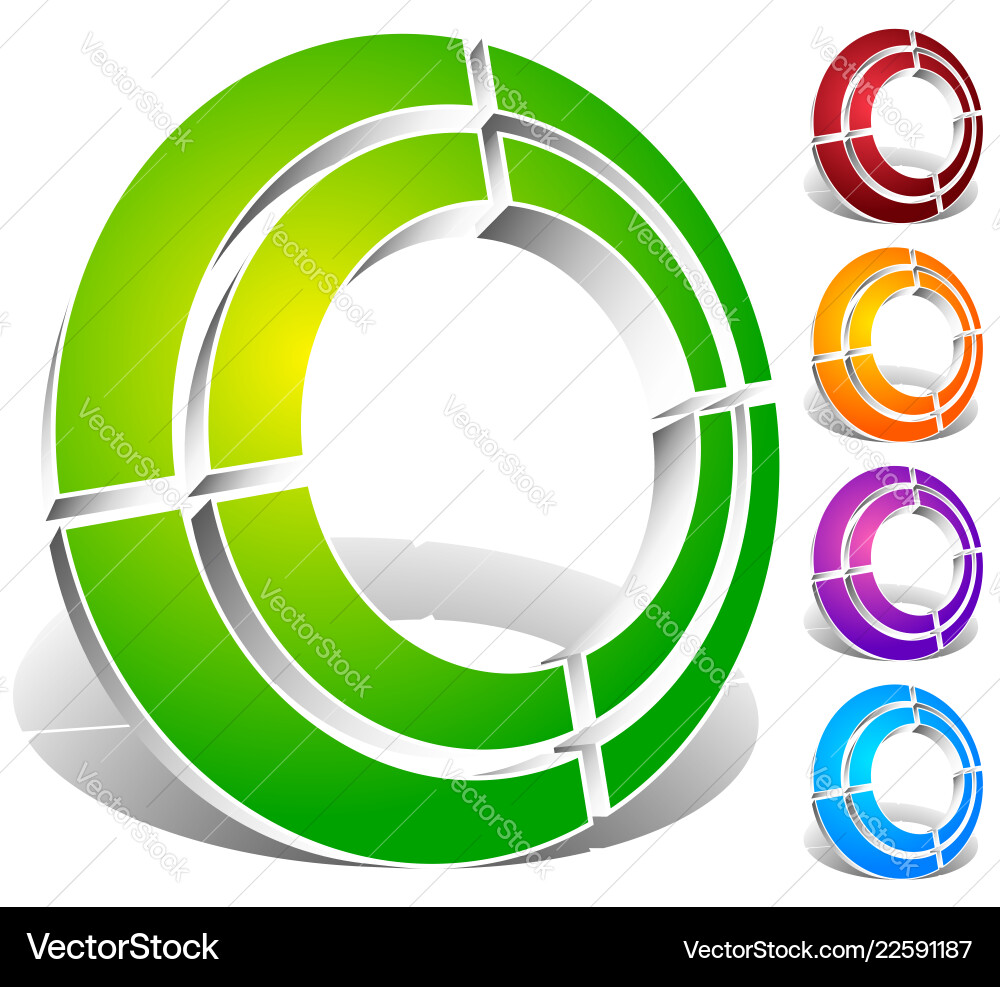Segmented circle abstract icon circular geometric Segmented circle abstract icon circular geometric vector image