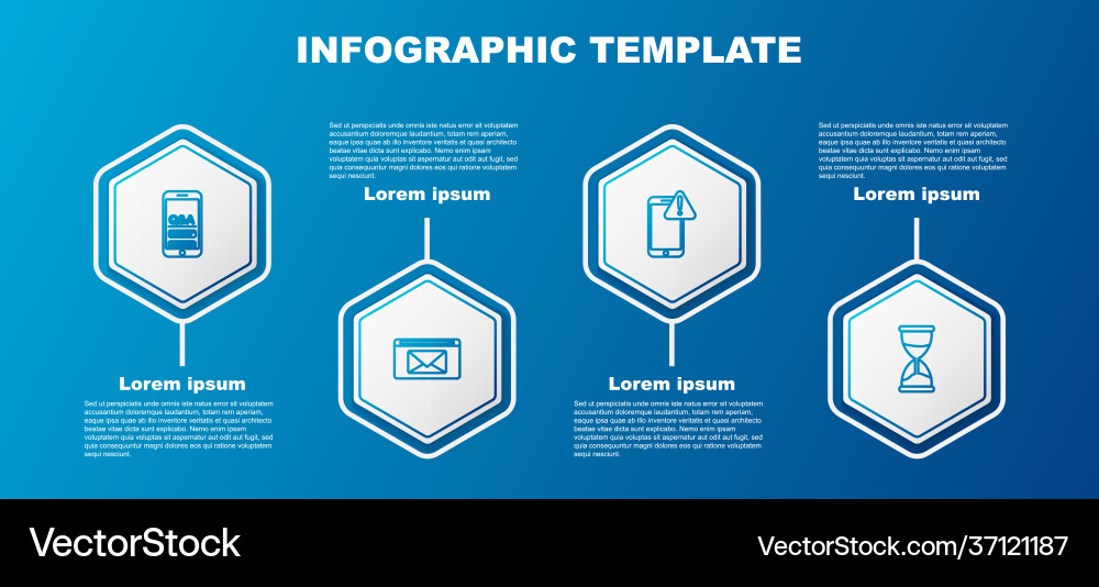 Set line mobile question and exclamation mail e Set line mobile question and exclamation mail e vector image