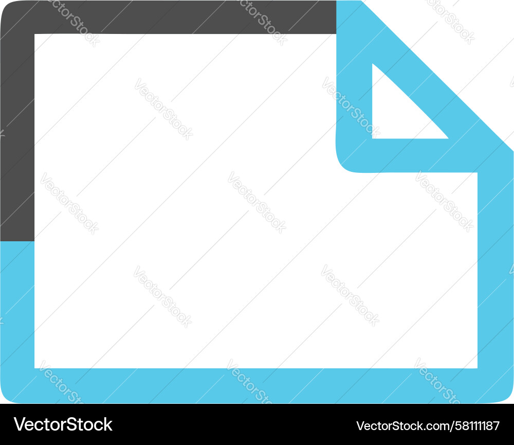Shaded Document Icon - Secure File Vector Image