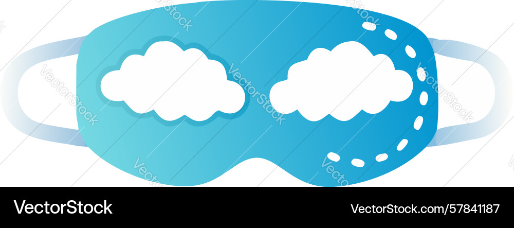 Sleep mask with cloud patterns relaxation Vector Image