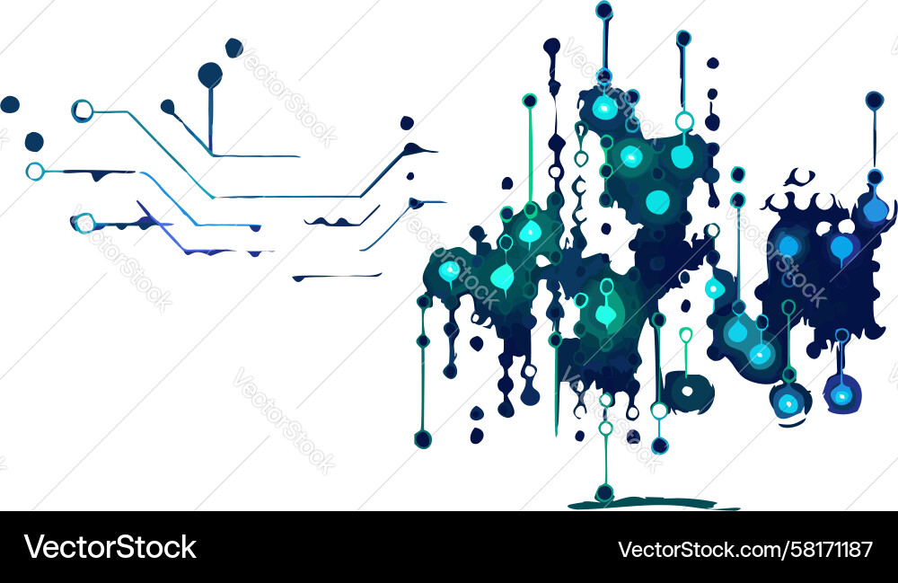 Tech Circuit Fragment Muster Vektorbild