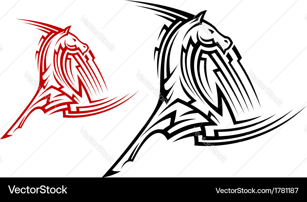 Tribal Horse Silhouette vector image