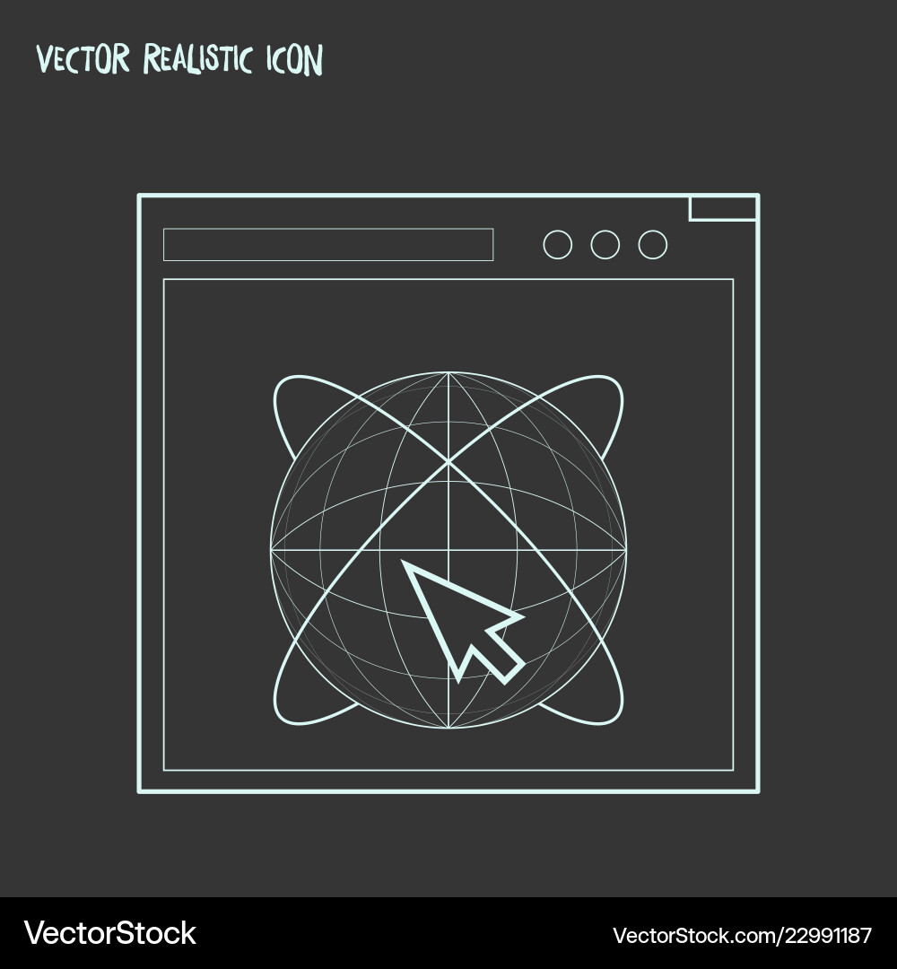 Web browser icon line element Web browser icon line element vector image