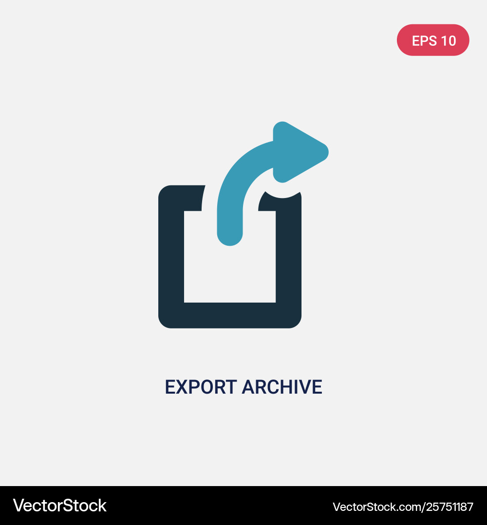 Zwei Farbexport-Archiv-Symbol von Benutzeroberfläche Zwei Farbexport-Archiv-Symbol von Benutzeroberfläche vektorbild
