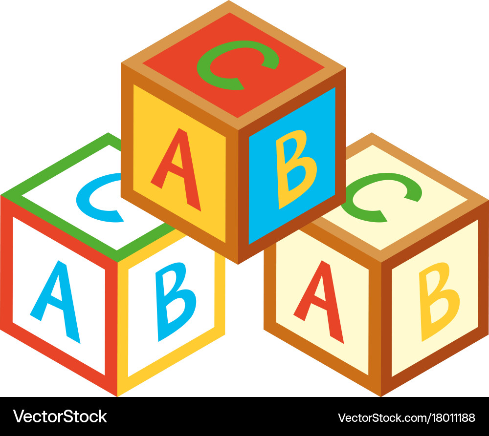 3d design for alphabet blocks Vector Image
