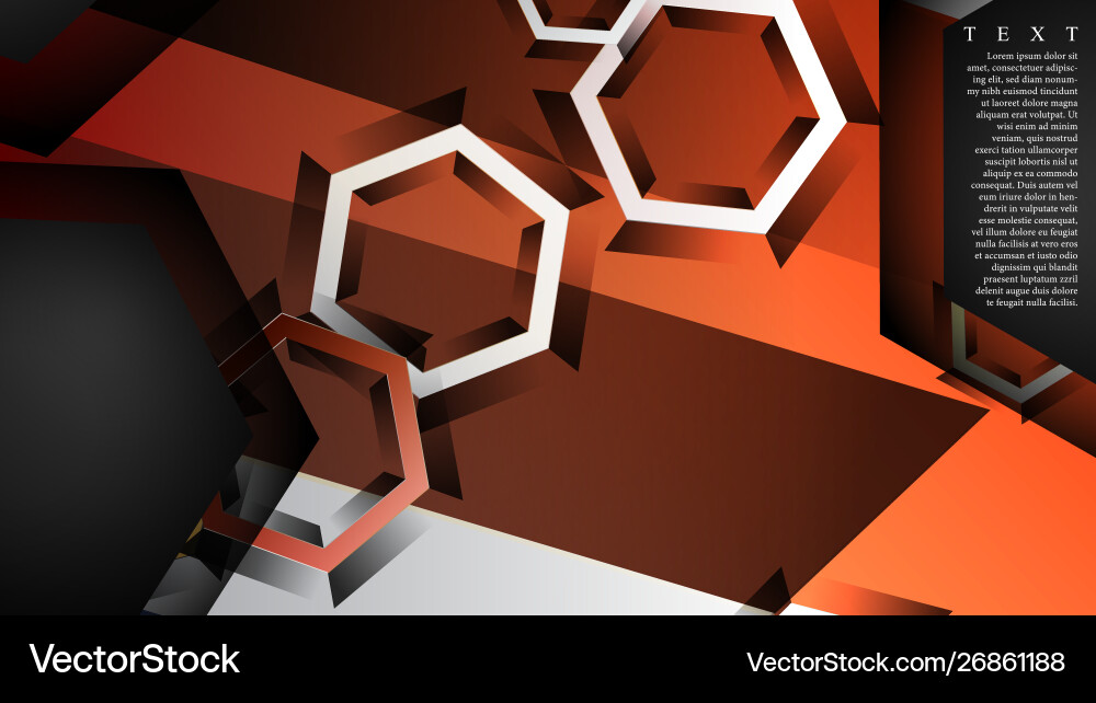 Abstract background with gradient hexagon shapes Vector Image