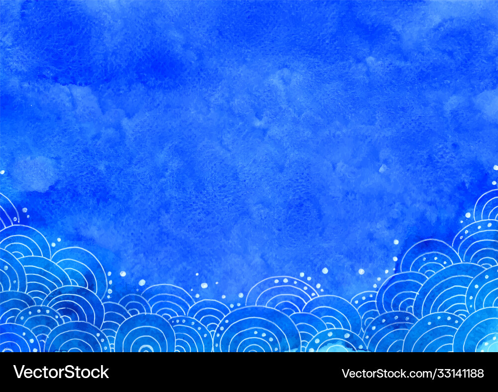 Abstract ocean wave in bohemain style frame vector image