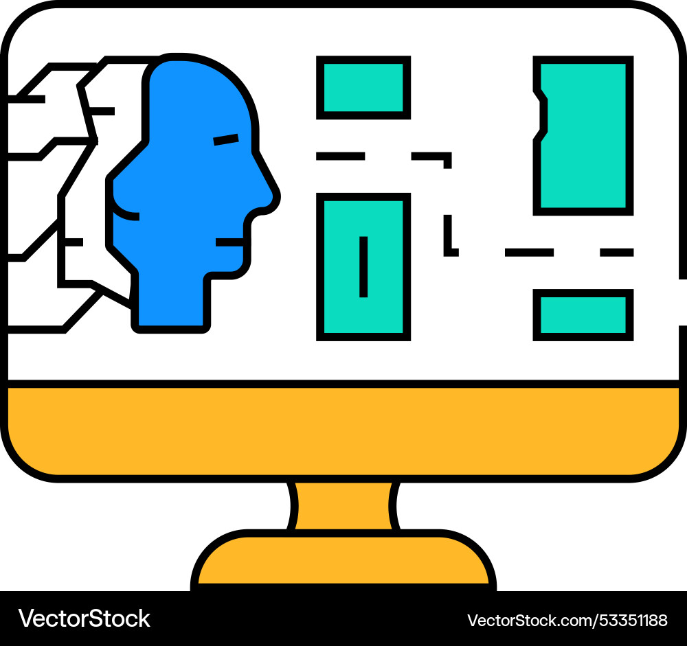 Ai routing autonomous delivery icon color Ai routing autonomous delivery icon color Vector Image