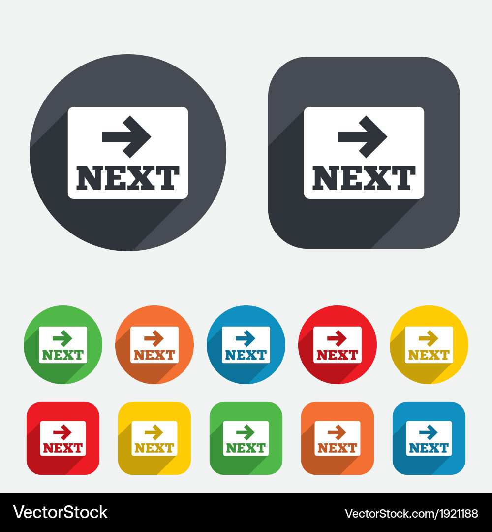 Arrow sign icon next button navigation symbol Vector Image